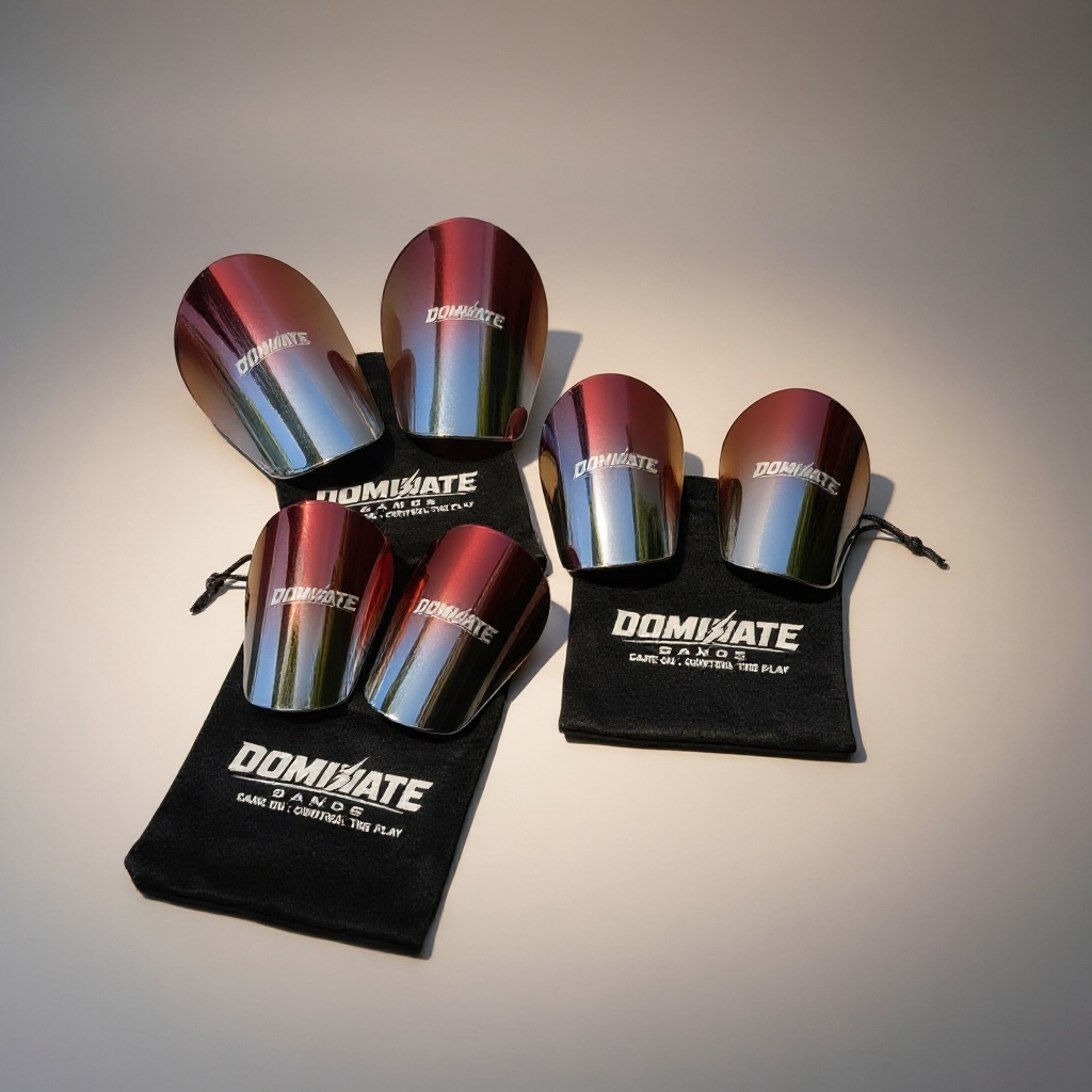 DOMINATE - Fire & Ice Elite Mini Shin Guards – (Red/Chrome) Ombre Chrome Collection