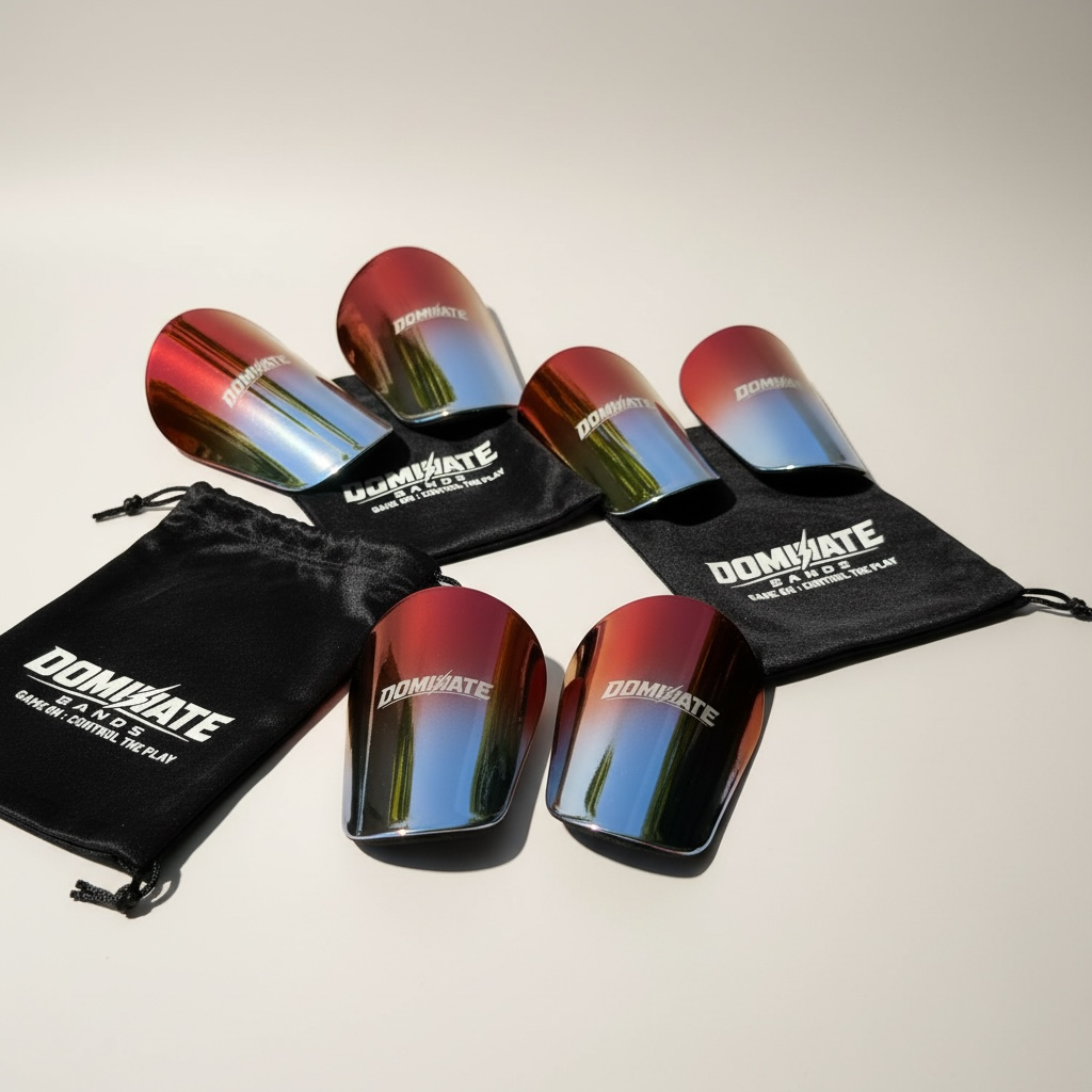 DOMINATE - Fire & Ice Elite Mini Shin Guards – (Red/Chrome) Ombre Chrome Collection