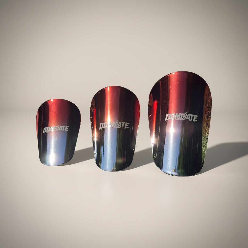 DOMINATE - Fire & Ice Elite Mini Shin Guards – (Red/Chrome) Ombre Chrome Collection