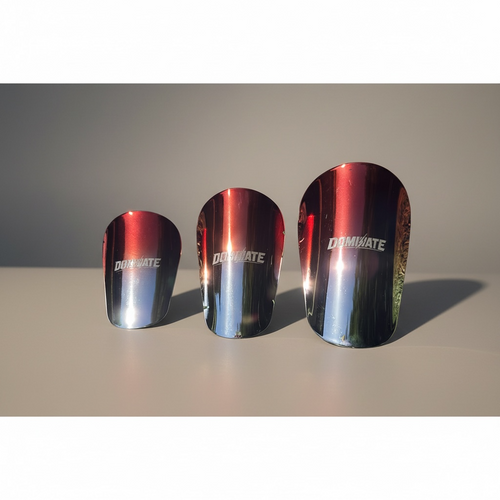 DOMINATE - Fire & Ice Elite Mini Shin Guards – (Red/Chrome) Ombre Chrome Collection
